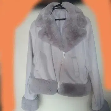 인조 모피 더블 라이더스풍 자켓 핑크