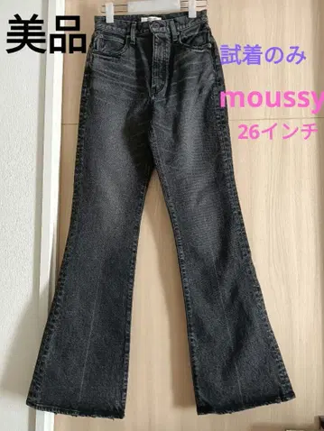 MOUSSY 새상품급 블랙 MVS 플레어 롱 데님 26인치 L