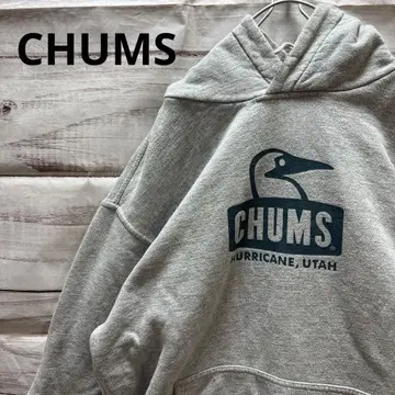 CHUMS 풀오버 후드티 로고 그레이 XL 속기모 인기 스테디셀러