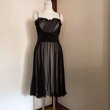 타다시 쇼지 블랙 드레스 실크 100%