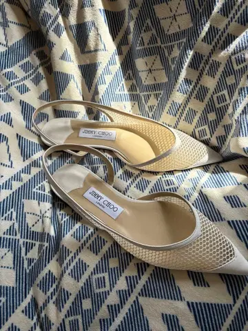[ 미사용 ] JIMMY CHOO 화이트 메쉬 펌프스 37 1/2