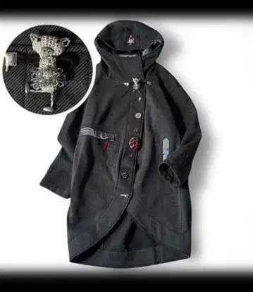 알베로베로 속기모 후디드 롱 코트 부타상