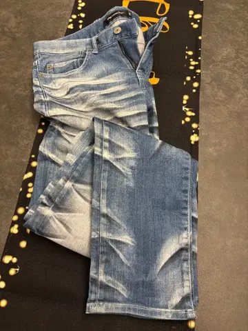 잭 로즈 라이트 블루 데미지 가공 스트레이트 청바지