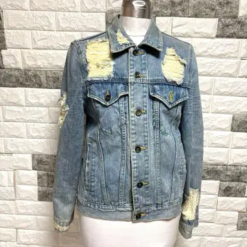 새상품급 [ Royalblue ] 로얄 블루 데미지 가공 데님 자켓 L