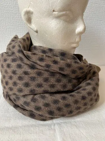 SOIL 울 스톨 브라운 도트 무늬 미사용품