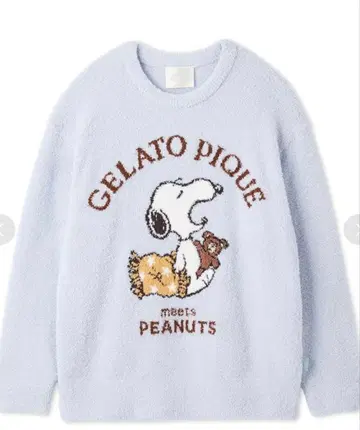 PEANUTS 오리지널 아트 자카드 풀오버 젤라피케 스누피