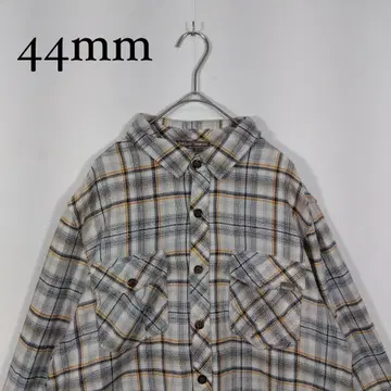 44mm 체크 무늬 긴팔 셔츠 M 코튼