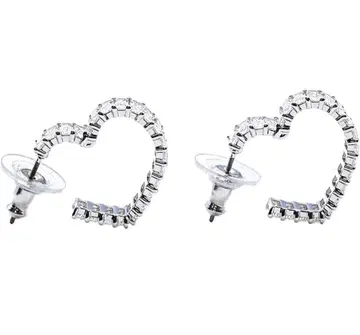11378 스와로브스키 Matrix 후프 귀걸이 하트 실버 클리어