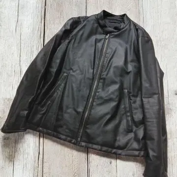 유니클로 가죽 자켓 인조 가죽 XL 싱글 라이더 블랙