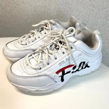FILA 화이트 통굽 스니커즈 로고 24.5cm