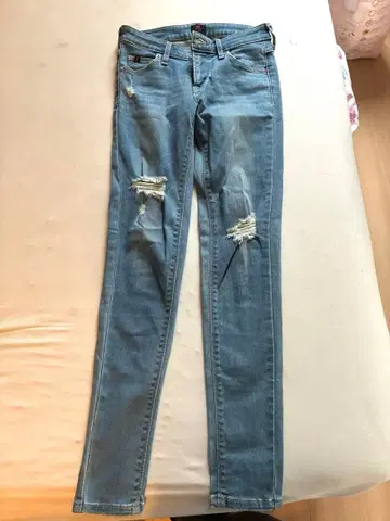 EDWIN 스키니 데님 사이즈 26 데미지 가공