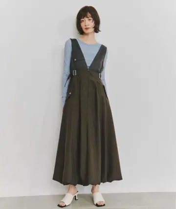 [ UNITED TOKYO ] 벌룬 클리어 점퍼 스커트