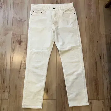 BEAMS PLUS 테이퍼드 코듀로이 팬츠 화이트 남성용 L