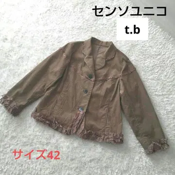 t.b 센소유니코 새틴 프릴 주름 가공 코듀로이 자켓