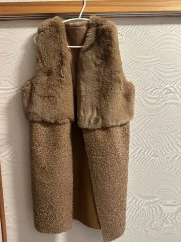 롱 퍼 베스트 베이지