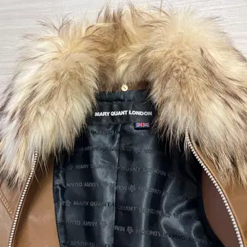 마리 퀀트 런던 퍼 트리밍 레더 재킷 슬림핏