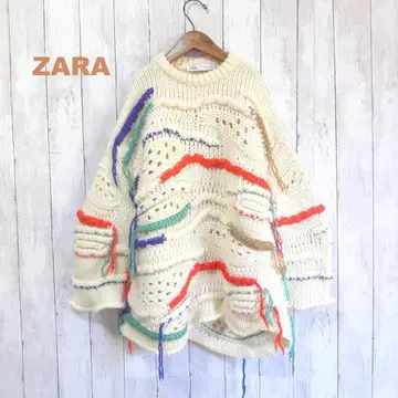 [사이즈 XS-S] ZARA 자라 자수 프린지 니트 아이보리