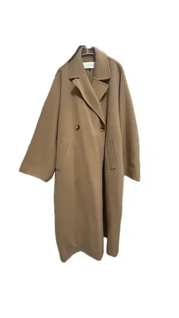 LE CIEL BLEU 베이지 더블 브레스트 롱 코트 36