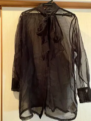 HARE 시스루 긴팔 셔츠 블랙