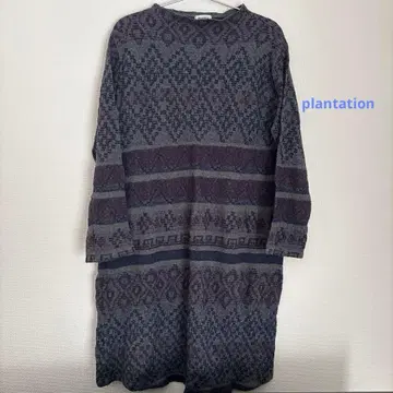 플랜테이션 자카드 니트 원피스 튜닉