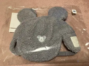 미키마우스 귀 달린 플리스 모자 그레이 사이즈 50