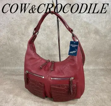 [ 미사용 ] 소가죽 크로커다일 2웨이 숄더/럭색 보르도