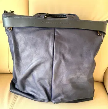 네이비 가죽 토트백 [레어] 2way A4 수납 가능