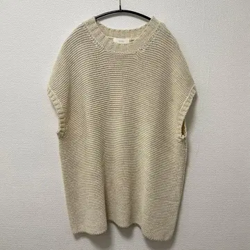 카구레 와이드 코튼 니트 베스트 베이지 계열 아이보리 계열