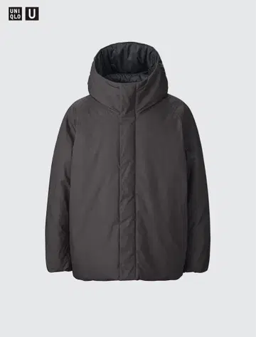 유니클로 U 퍼프 테크 볼륨 후드티