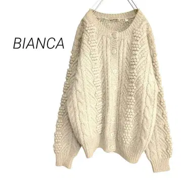 [ 비앙카 ] 케이블 니트 가디건 오버 사이즈 빈티지 아이보리