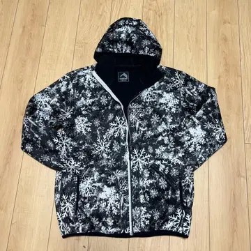 workman 눈꽃 패턴 후드 부착 점퍼