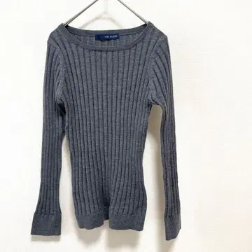 t297 [슬로브 이에나] 새상품급 긴팔 리브 니트 울 100% 그레이