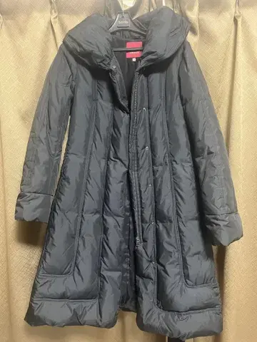 아마카 다운 자켓 롱 코트 블랙 사이즈 38