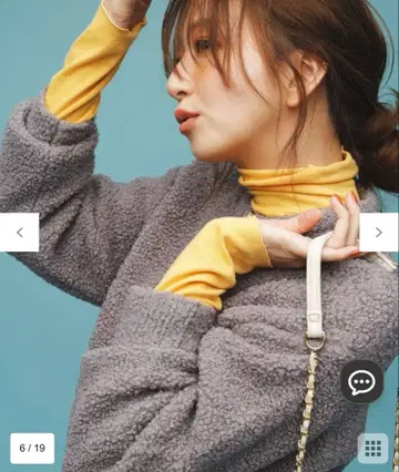 앙피로 푸들 니트 ZIP 가디건 모카 S 사이즈