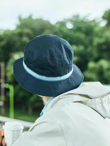 [ OVERRIDE x 2nd ] 벤타일 리본 햇 네이비