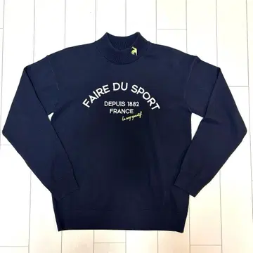 미사용 새상품 르꼬끄 스포르티브 골프 하이넥 스웨터 네이비