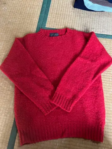 BEAMS 레드 니트 스웨터