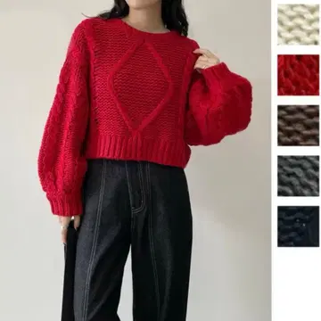 새상품 로빙 케이블 숏 기장 풀오버 니트 / ESICA 좋아하시는 분