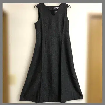 [ 미사용 새상품 ] V넥 A라인 롱 오버롤 스커트 블랙