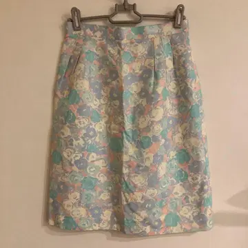 FUKUZ 파스텔 플라워 타이트 스커트