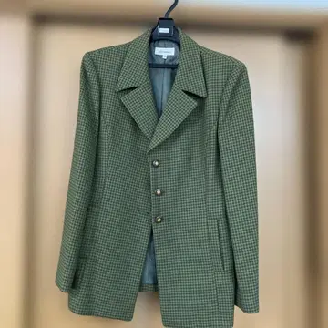 그린 체크 테일러드 자켓