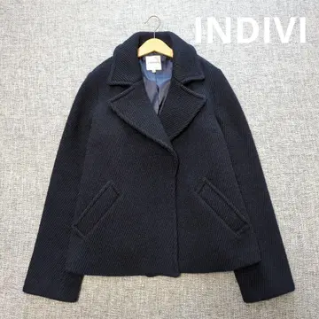 인디비 최근 모델 루즈핏 울 피코트 네이비