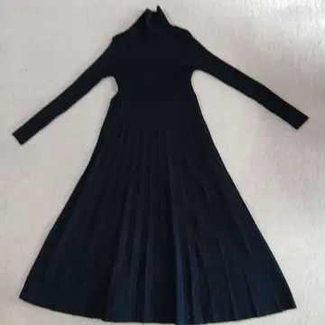 블랙 니트 롱 원피스