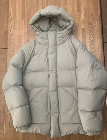 CITEN 후드 부착 그레이 다운 자켓