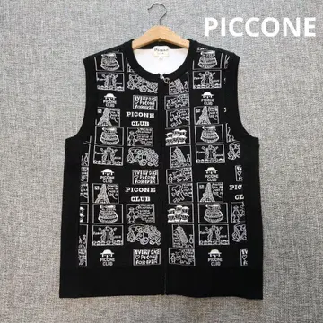 피코네 미사용 코튼 베스트 로고 지퍼 봄/여름/가을/겨울