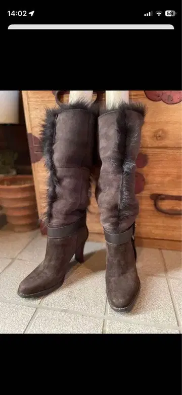 무스탕 롱 부츠 루니