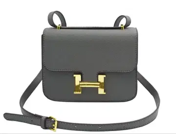 그레이 숄더백 H 로고 금장 장식 포함