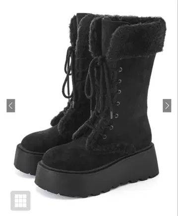 통굽 퍼 어그 부츠 블랙