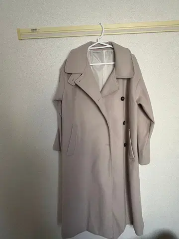핑크 베이지 롱 코트 M 사이즈