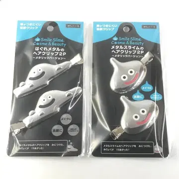 2점 하구레 메탈 헤어 클립 & 메탈 슬라임 헤어 클립 메탈릭